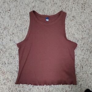 Sleeveless Brown Tank Top (Cropped)